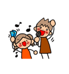 オレンジちゃんとブラウンくん カップル3（個別スタンプ：21）