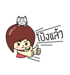 Cute girl and cat（個別スタンプ：10）