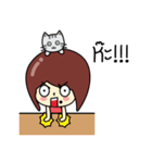 Cute girl and cat（個別スタンプ：13）