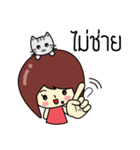 Cute girl and cat（個別スタンプ：19）