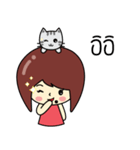 Cute girl and cat（個別スタンプ：22）