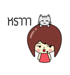 Cute girl and cat（個別スタンプ：26）