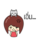 Cute girl and cat（個別スタンプ：30）