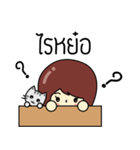 Cute girl and cat（個別スタンプ：33）