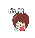 Cute girl and cat（個別スタンプ：36）