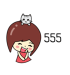 Cute girl and cat（個別スタンプ：39）