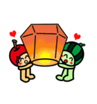 Watermelon guy ＆ Apple Lady-Dating（個別スタンプ：1）