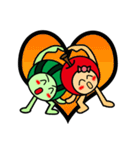 Watermelon guy ＆ Apple Lady-Dating（個別スタンプ：4）