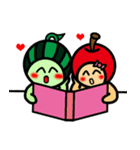 Watermelon guy ＆ Apple Lady-Dating（個別スタンプ：12）