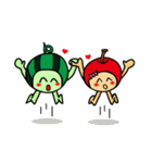 Watermelon guy ＆ Apple Lady-Dating（個別スタンプ：13）