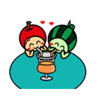 Watermelon guy ＆ Apple Lady-Dating（個別スタンプ：21）