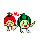 Watermelon guy ＆ Apple Lady-Dating（個別スタンプ：26）