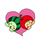 Watermelon guy ＆ Apple Lady-Dating（個別スタンプ：35）