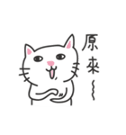 white cat and chicken（個別スタンプ：36）