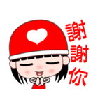 red heart girl（個別スタンプ：6）