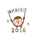 お正月以外も使える お猿さんスタンプ2016（個別スタンプ：3）