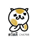 かわいい猫 タイ語＆日本語（個別スタンプ：1）