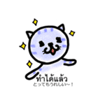 かわいい猫 タイ語＆日本語（個別スタンプ：10）