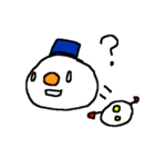 冬の雪だるまスタンプ snow man（個別スタンプ：4）
