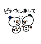 冬の雪だるまスタンプ snow man（個別スタンプ：18）