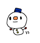冬の雪だるまスタンプ snow man（個別スタンプ：36）