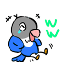 青ボタンインコスタンプ（個別スタンプ：5）