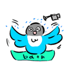 青ボタンインコスタンプ（個別スタンプ：17）
