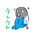青ボタンインコスタンプ（個別スタンプ：35）