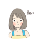 April : A girl short hair（個別スタンプ：37）