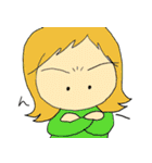 女子と緑の子（個別スタンプ：3）