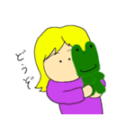 女子と緑の子（個別スタンプ：8）