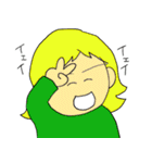 女子と緑の子（個別スタンプ：12）