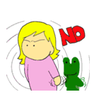 女子と緑の子（個別スタンプ：15）