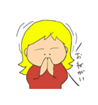 女子と緑の子（個別スタンプ：33）