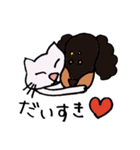 ねこ＆いぬ、二匹は仲良し（個別スタンプ：35）