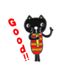 カラフル黒猫（個別スタンプ：11）