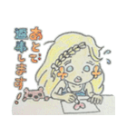 お花ほっぺの女の子（個別スタンプ：4）