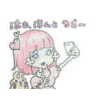 お花ほっぺの女の子（個別スタンプ：5）