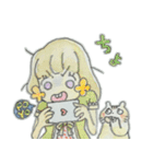 お花ほっぺの女の子（個別スタンプ：7）