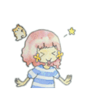 お花ほっぺの女の子（個別スタンプ：17）