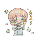 お花ほっぺの女の子（個別スタンプ：18）