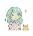 お花ほっぺの女の子（個別スタンプ：21）