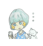 お花ほっぺの女の子（個別スタンプ：23）