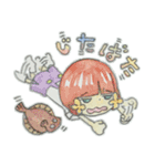 お花ほっぺの女の子（個別スタンプ：34）
