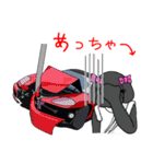 Customize Pink overalls were put on.Dog（個別スタンプ：4）