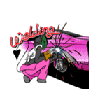 Customize Pink overalls were put on.Dog（個別スタンプ：5）