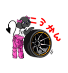 Customize Pink overalls were put on.Dog（個別スタンプ：9）