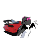 Customize Pink overalls were put on.Dog（個別スタンプ：23）
