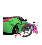 Customize Pink overalls were put on.Dog（個別スタンプ：25）