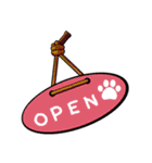 Customize Pink overalls were put on.Dog（個別スタンプ：28）
